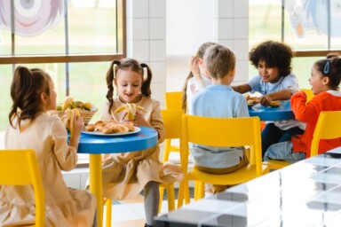 Children in school canteen