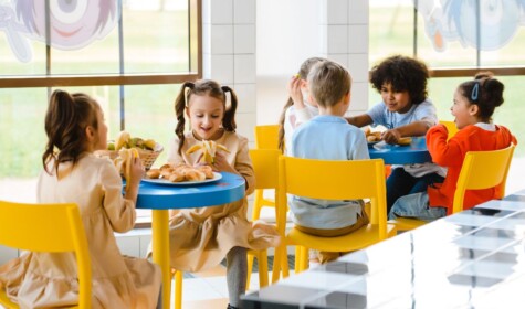 Children in school canteen