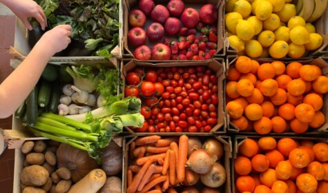 A selection of fruits and vegetables.