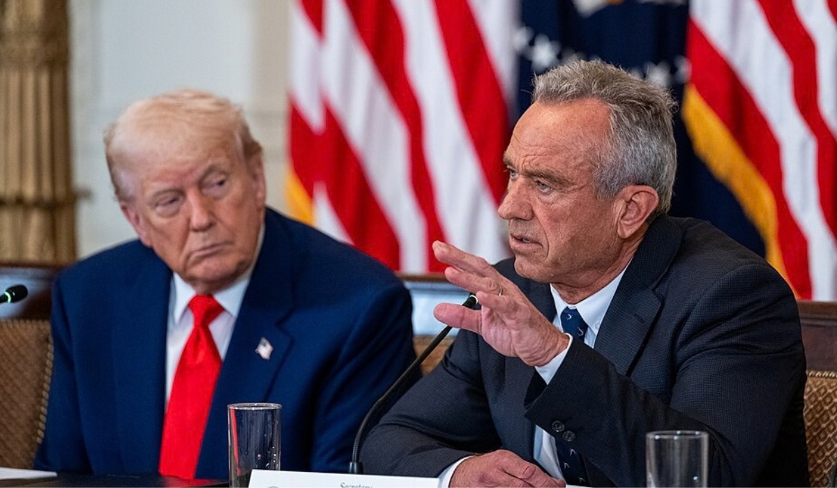 President Donald Trump and Secretary of Health and Human Services Robert F Kennedy Junior at The White House, Public domain, via Wikimedia Commons